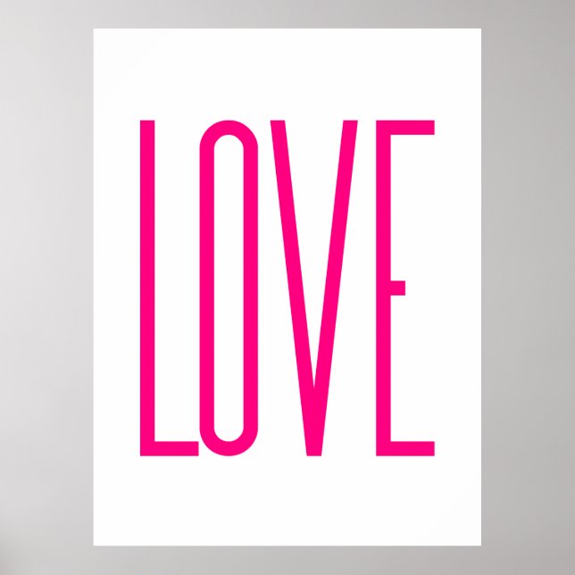 Modern Bright Rosa Kärlek Poster (Framsidan)