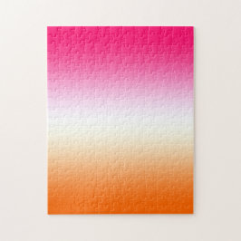 Modern Bright Rosa White and Orange Ombre Pussel