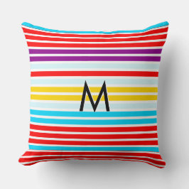 Modern Bright Summer Rand Patterned Multifärgad Kudde