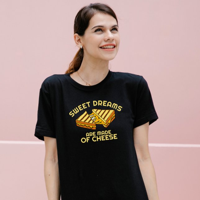 Modern Brödtext Brödgul Text T Shirt (Modern Cheese lover t-shirt )