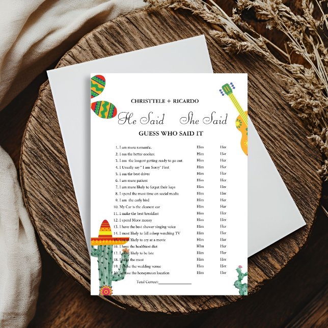 Modern Brölleksgavelek Brudens shower spelkort Meddelande (Skapare uppladdad)