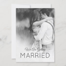 Modern Bröllop 2 Photo Elegant Black White Inbjudningar