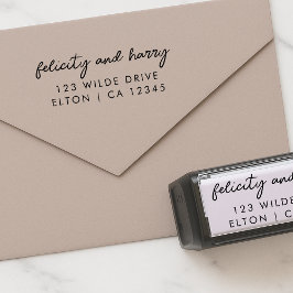 Modern Bröllop Adress | Skript för par Namn Självfärgande Stämpel