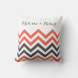 Modern Bröllop-årsdagen Kupp Namn Chevron Kudde