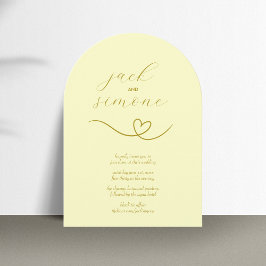 Modern Bröllop | Bågformade Inbjudningar | Smörgul