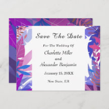 Modern Bröllop Blue Blommigt Watercolor