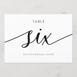 Modern Bröllop Bordsnummer Calligraphy - 6