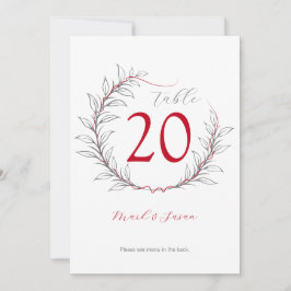 Modern Bröllop Bordsnummer & Menu (Grått)