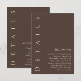 Modern Bröllop Details-Land Brown Tilläggskort