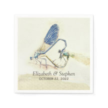 Modern Bröllop Dragonfly Mating Kärlek Heart Shape