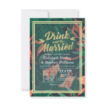 Modern Bröllop-dryck och gifta sig med tropiska bl