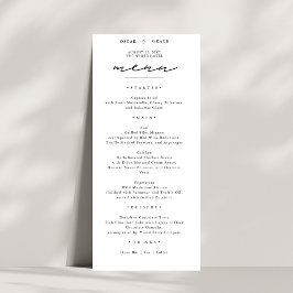 Modern Bröllop | Elegant Svartvitt Meny
