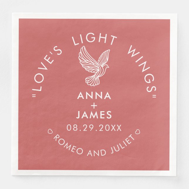 Modern Bröllop-Eleganten Romeo och Juliet Pappersservett (Framsida)