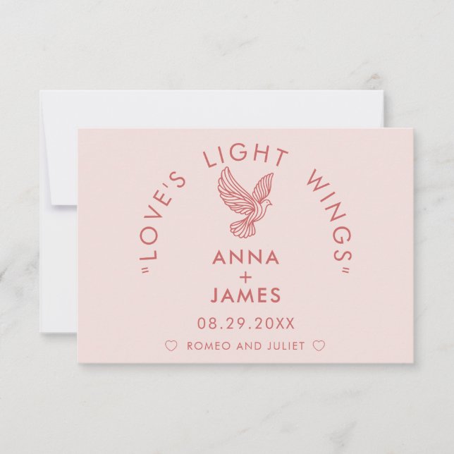 Modern Bröllop-Eleganten Romeo och Juliet Tack Kort (Framsida)