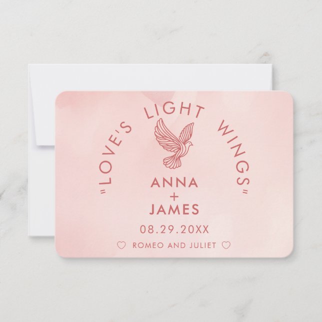 Modern Bröllop-Eleganten Romeo och Juliet Tack Kort (Framsida)