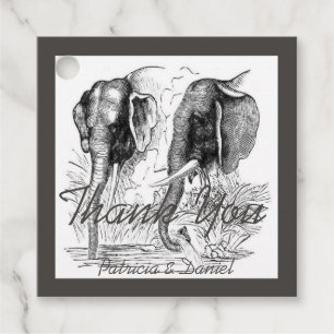 Modern Bröllop Elephant Tack Gåvor Etiketter