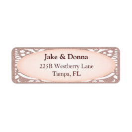 Modern Bröllop-etikett för ro i Glitter Returadress Etikett