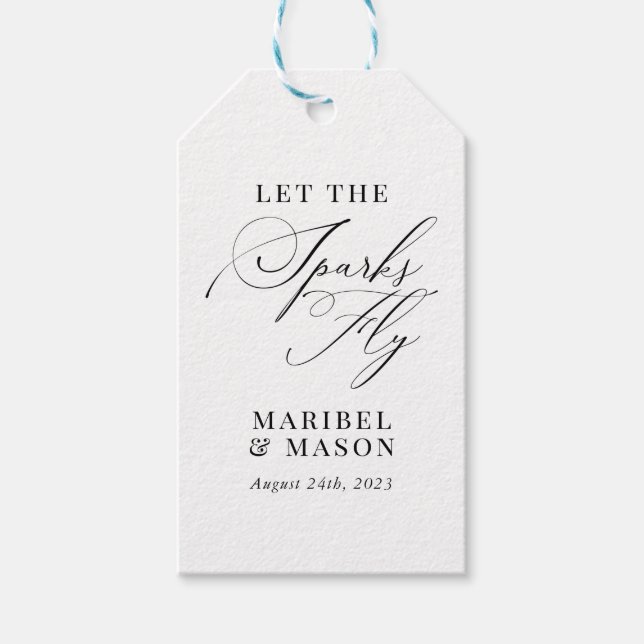 Modern Bröllop för miniatyrutsändning av Elegant f Presentetikett (Framsidan)