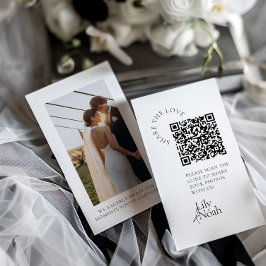 Modern Bröllop-foto  Kärlek QR-koden Tilläggskort
