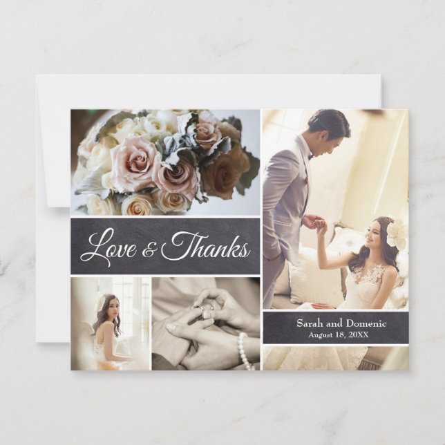 Modern Bröllop | Fotokollage på kartong (Framsida)