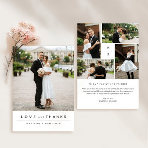 Modern Bröllop-fotokollage - tackkort Tack Kort