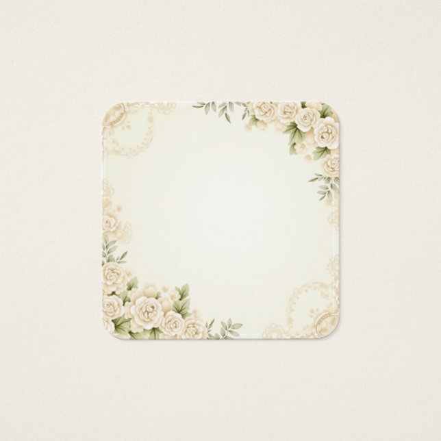 modern bröllop fyrkantigt visitkort (Framsida)