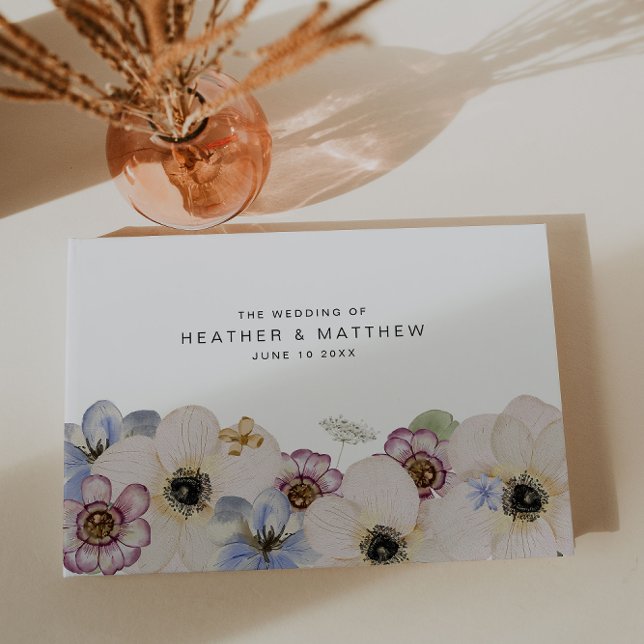 Modern Bröllop Guest Bok (Modern Floral Wedding Guest Book by Painted Paperie
)