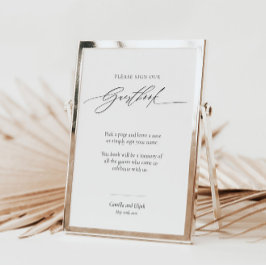 Modern Bröllop Guestbook-signatur med calligrafi Poster