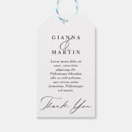 Modern Bröllop Helg Tack Presentetikett