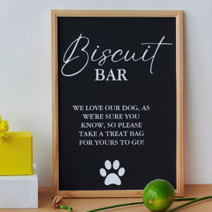 Modern bröllop hund behandlar tecknet biscuit pub  poster