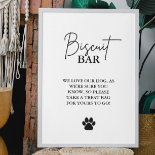 Modern bröllop hund behandlar tecknet biscuit pub poster