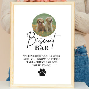 Modern bröllop hund behandlar tecknet biscuit pub poster