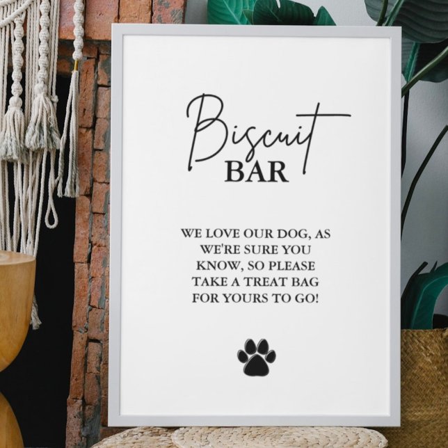 Modern bröllop hund behandlar tecknet biscuit pub  poster (Skapare uppladdad)