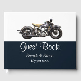 Modern Bröllop i motorcykelflottan i vintage Gästböcker