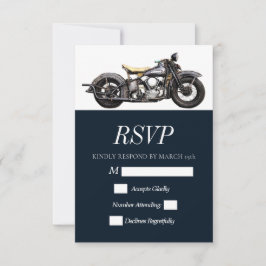 Modern Bröllop i motorcykelflottan i vintage OSA Kort