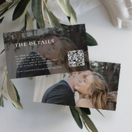 Modern bröllop-information, QR-kodfoto Tilläggskort