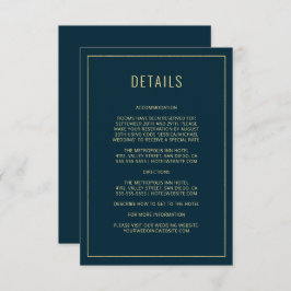 Modern Bröllop-informationskort för blå Elegant Inbjudningar