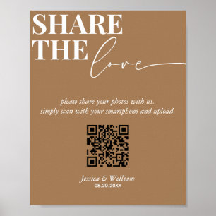 Modern Bröllop  Kärlek QR-kodsignalen Poster