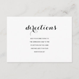 Modern Bröllop-körningskort för enkel Elegant Tilläggskort