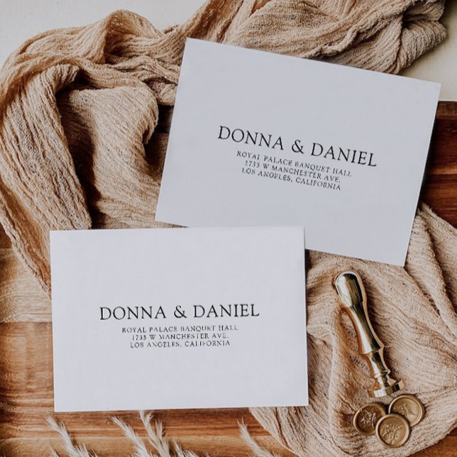 Modern Bröllop-kuvert Adress-mall (Modern Wedding Envelope Address Template)