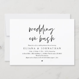 Modern Bröllop Kväll Bash, repetitionsmiddag Inbjudningar