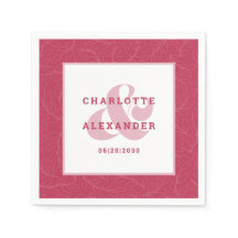 Modern Bröllop Magenta Red Trendig Bride & Groom