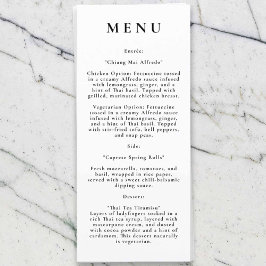 Modern Bröllop Menu Meny