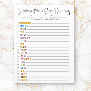 Modern Bröllop Movie Emoji Pictionary-spel för skr