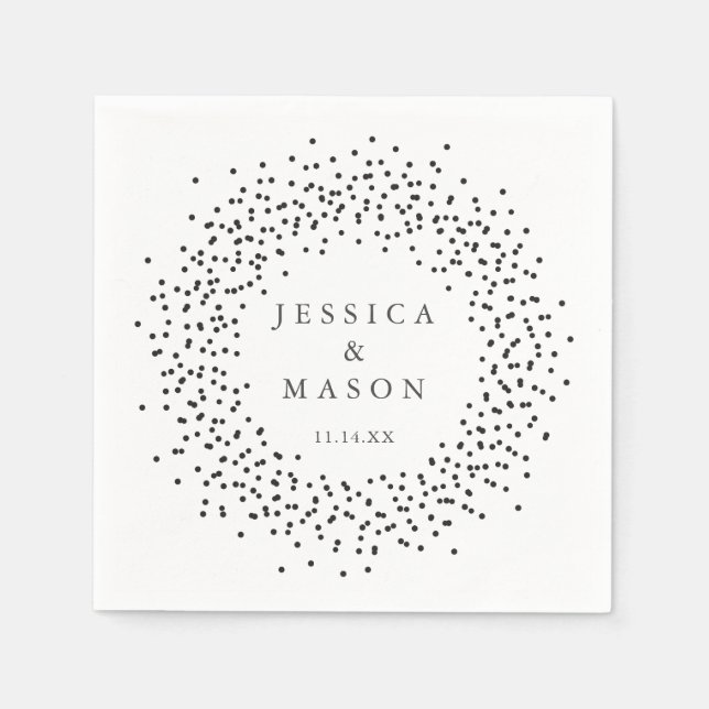 Modern Bröllop Napkins - Cocktail Napkin Pappersservett (Framsidan)