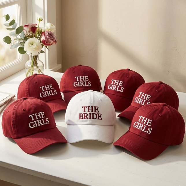 Modern Bröllop Och Brudtärna Anpassad Skript Broderad Keps (Bride Squad Embroidery, Bridesmaid Hat Gift, Wedding Party Favor, Bridal Party Keepsake, Bride Gift)