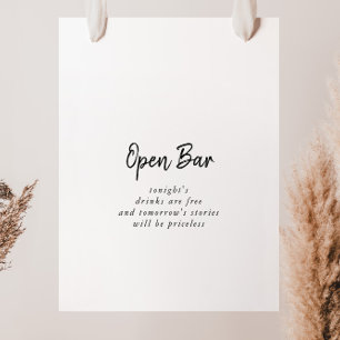 Modern Bröllop Open Pub-tecken Poster