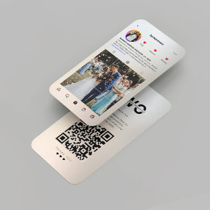 Modern Bröllop Organizer Silver Instagram Visitkort