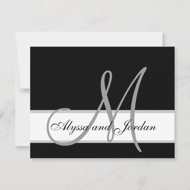 Modern Bröllop OSA Card Monogram Namn Kort (Framsida)