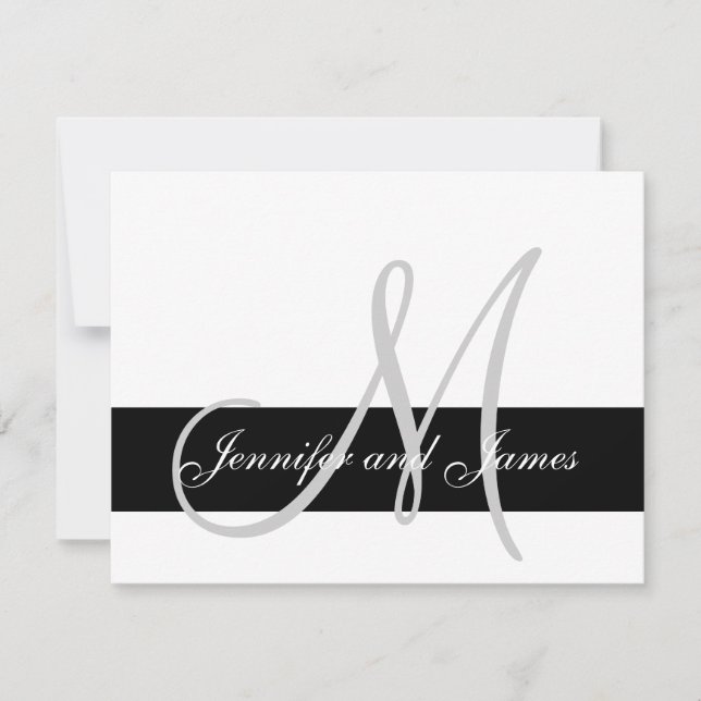 Modern Bröllop OSA Card Monogram Namn Kort (Framsida)